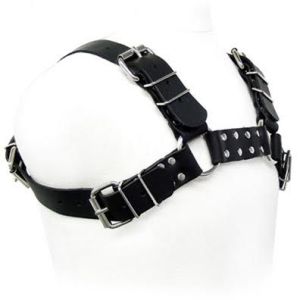 LEATHER BODY – BLACK BULL DOG HARNESS