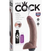 KING COCK – PENE REALISTICO EYACULADOR MARRON 22.86 CM