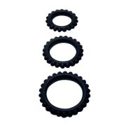 BAILE – TITAN SET 3 PCS COCK RING BLACK 2.8 + 2.4 + 1.9 CM