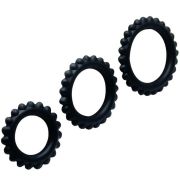 BAILE – TITAN SET 3 PCS COCK RING BLACK 2.8 + 2.4 + 1.9 CM