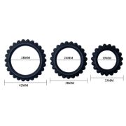 BAILE – TITAN SET 3 PCS COCK RING BLACK 2.8 + 2.4 + 1.9 CM