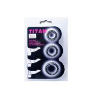 BAILE – TITAN SET 3 PCS COCK RING BLACK 2.8 + 2.4 + 1.9 CM