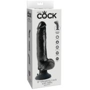 KING COCK – DILDO VIBRADOR CON TESTICULOS 23 CM NEGRO