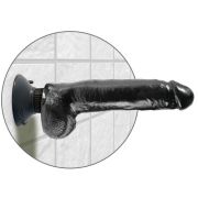 KING COCK – DILDO VIBRADOR CON TESTICULOS 23 CM NEGRO