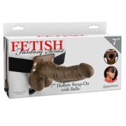 FETISH FANTASY SERIES – STRAP-ON HUECO CON TESTÍCULOS 17.8 CM