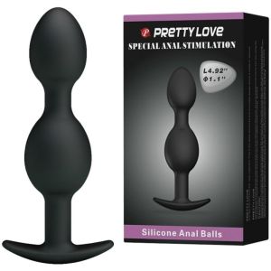 PRETTY LOVE – BOLAS ANALES SILICONA 12.5 CM NEGRO