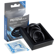 JOYDIVISION POTENZDUO – PLUS PACK 3 ANILLOS PARA PENE NEGRO – S, M, L