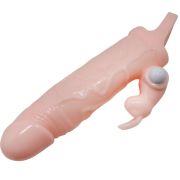 BAILE – BRAVE MAN FUNDA PENE CON RABBIT VIBRADOR 16.5 CM NATURAL