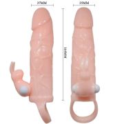 BAILE – BRAVE MAN FUNDA PENE CON RABBIT VIBRADOR 16.5 CM NATURAL