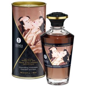 SHUNGA – ACEITE MASAJE EFECTO CALOR SABOR INTENSO CHOCOLATE 100 ML