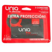 UNIQ – FREE PRESERVATIVOS CON ARO PROTECTOR SIN LATEX 3 UNIDADES