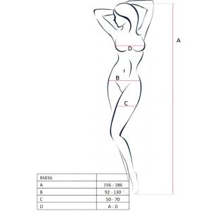 PASSION – WOMAN BS016 BODYSTOCKING BLANCO TALLA UNICA