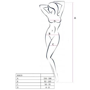 PASSION – WOMAN BS019 BODYSTOCKING BLANCO TALLA UNICA