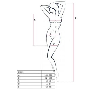 PASSION – WOMAN BS025 BODYSTOCKING ESTILO VESTIDO NEGRO TALLA UNICA