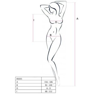 PASSION – WOMAN BS035 BODYSTOCKING BLANCO TALLA UNICA