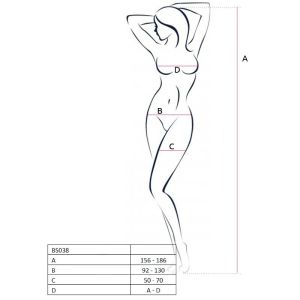 PASSION – WOMAN BS038 BODYSTOCKING BLANCO TALLA UNICA