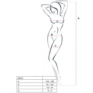 PASSION – WOMAN BS031 BODYSTOCKING BLANCO TALLA UNICA