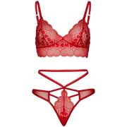 LEG AVENUE – SET 2 PIEZAS CON TANGA DOBLE TIRANTA M/L ROJO