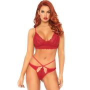 LEG AVENUE – SET 2 PIEZAS CON TANGA DOBLE TIRANTA M/L ROJO