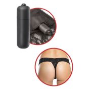 FETISH FANTASY SERIES – TANGA DE ENCAJE NEGRO CON VIBRADOR