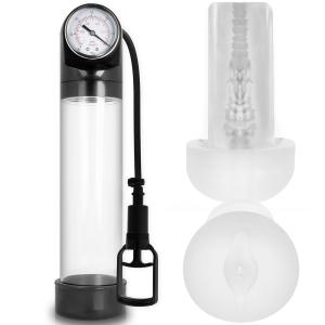 PUMP ADDICTED – BOMBA ERECCIÓN RX9 TRANSPARENTE CON MASTURBADOR