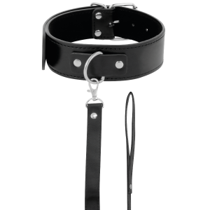 DARKNESS – COLLAR DE POSTURA CON CADENA LEATHER