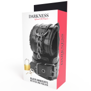 DARKNESS – ESPOSAS CUERO AJUSTABLES MANOS NEGRO CON CANDADO