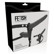 FETISH SUBMISSIVE HARNESS – DOBLE PENETRACIÓN VIBRADOR NEGRO