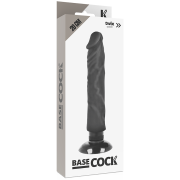 BASECOCK REALISTIC VIBRADOR 2-1 NEGRO  20CM