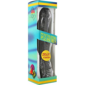 SEVEN CREATIONS – VIBRATOR DE GELATINA NEGRO 20 CM