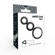 ADDICTED TOYS – SET ANILLOS PENE Y TESTICULOS – AHUMADO