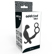 ADDICTED TOYS – PLUG ANAL CON ANILLA DOBLE PENE Y TESTICULOS NEGRO