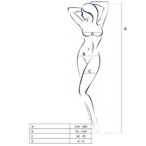 PASSION – WOMAN BS049 BODYSTOCKING BLANCO TALLA UNICA