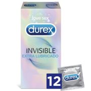 DUREX – INVISIBLE EXTRA LUBRICADO 12 UNIDADES