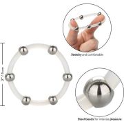 CALEXOTICS – ANILLO DE SILICONA CON CUENTAS DE ACERO TALLA XL