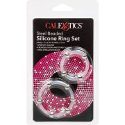 CALEXOTICS – KIT DE 2 UDS ANILLO DE SILICONA CON CUENTAS DE ACERO