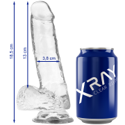 X RAY – CLEAR DILDO REALISTA TRANSPARENTE 18.5 CM -O- 3.8 CM