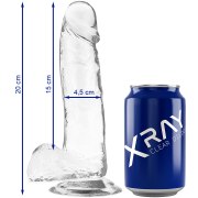 X RAY – CLEAR DILDO REALISTA TRANSPARENTE 20 CM -O- 4.5 CM