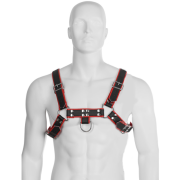 LEATHER BODY – CHAIN HARNESS III BLACK / RED