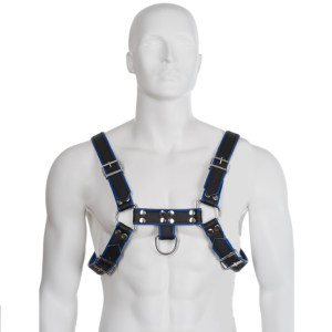 LEATHER BODY – ARNES CUERO AZUL Y NEGRO CHEST BULLDOG