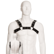 LEATHER BODY – BLACK BULL DOG HARNESS