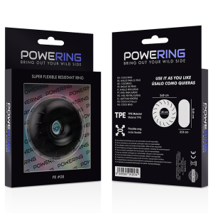 POWERING – SUPER FLEXIBLE Y RESISTENTE ANILLO PENE  5CM PR08 NEGRO