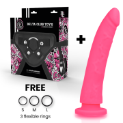 DELTA CLUB – TOYS ARNES + DILDO ROSA SILICONA MEDICA 23 CM -O- 4.5 CM