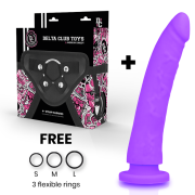 DELTA CLUB – TOYS ARNES + DILDO LILA SILICONA MEDICA 23 CM -O- 4.5 CM