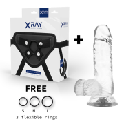 X RAY – ARNÉS + DILDO REALISTA TRANSPARENTE 15.5 CM -O- 3.5 CM