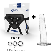 X RAY – ARNÉS + DILDO TRANSPARENTE 18 CM -O- 4 CM