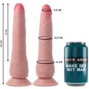 ROCKARMY – ARNÉS + DUAL DENSITY CRUSADER DILDO REALISTA 21.5 CM -O- 4.46 CM