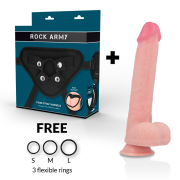 ROCKARMY – ARNÉS + LIQUID SILICONE DILDO PREMIUM KINGCOBRA 24 CM -O- 4.77 CM