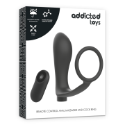 ADDICTED TOYS – ANILLA PENE CON PLUG ANAL CONTROL REMOTO NEGRO RECARGABLE